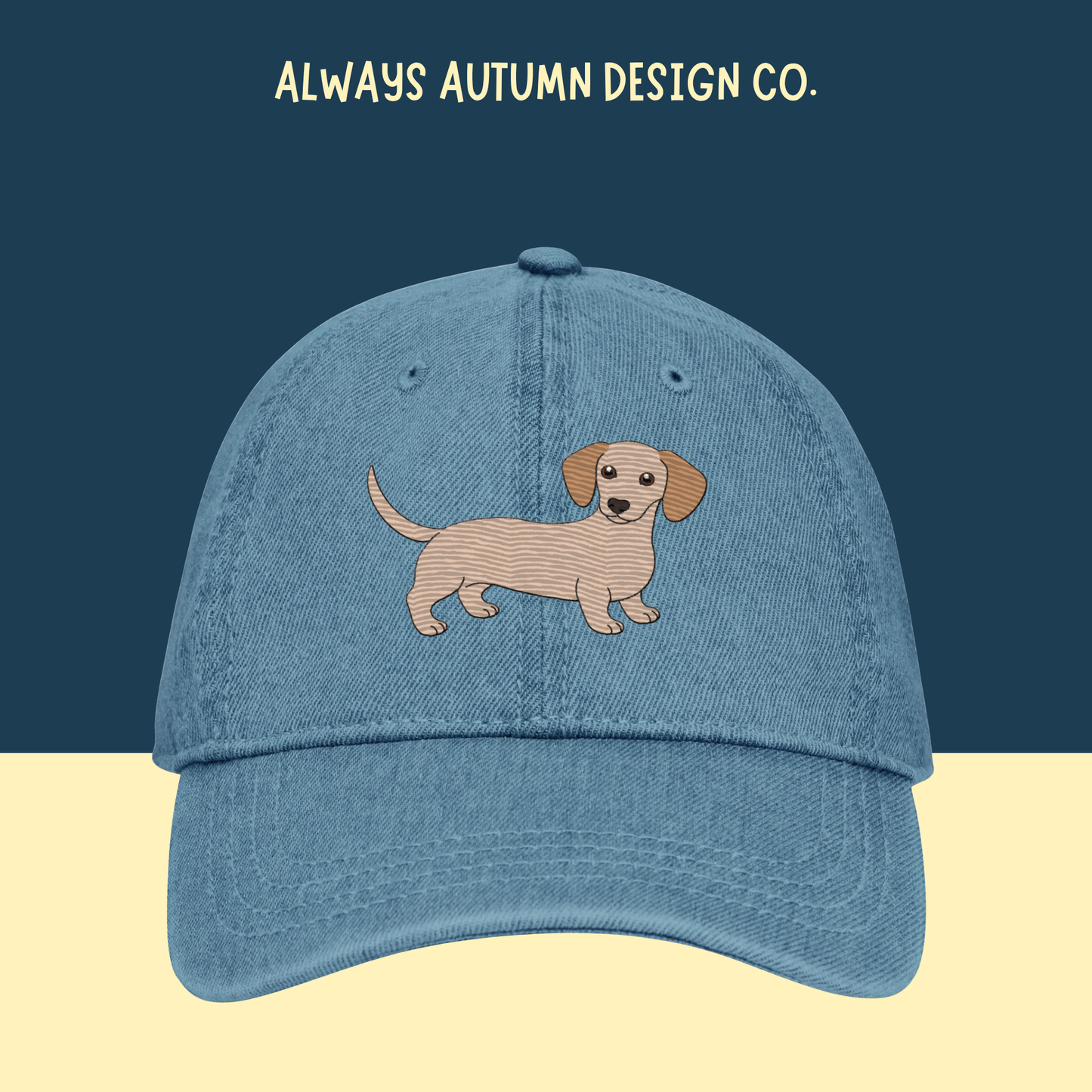 Smooth Coat Cream Dachshund Embroidered Hat