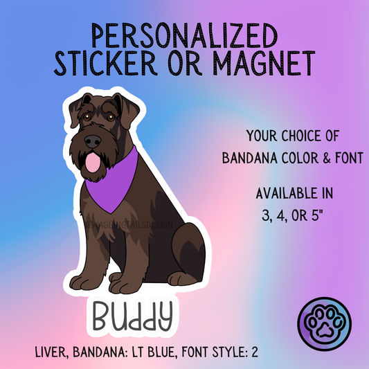 Giant Schnauzer Dog Sticker Sticker or Magnet