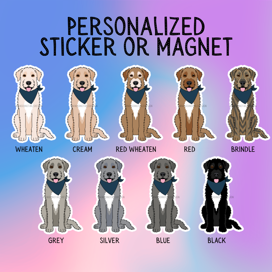 Irish Wolfhound Dog Sticker Sticker or Magnet