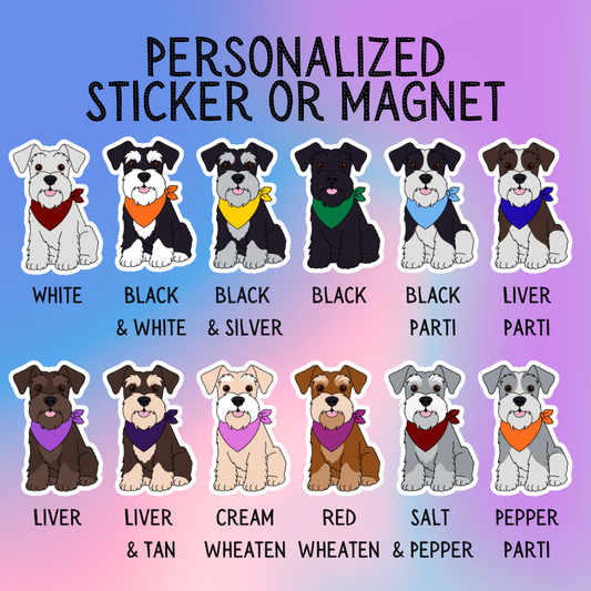 Miniature Schnauzer Dog Sticker Sticker or Magnet