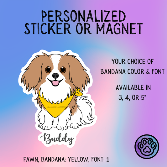 Papillon (Phalène) Dog Sticker Sticker or Magnet