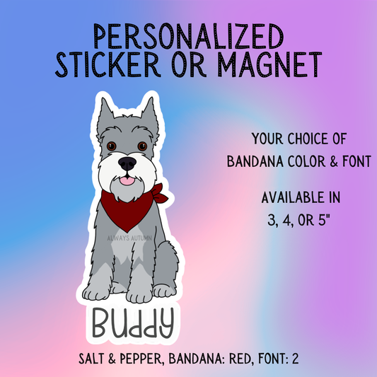 Standard Schnauzer (Cropped) Dog Sticker Sticker or Magnet