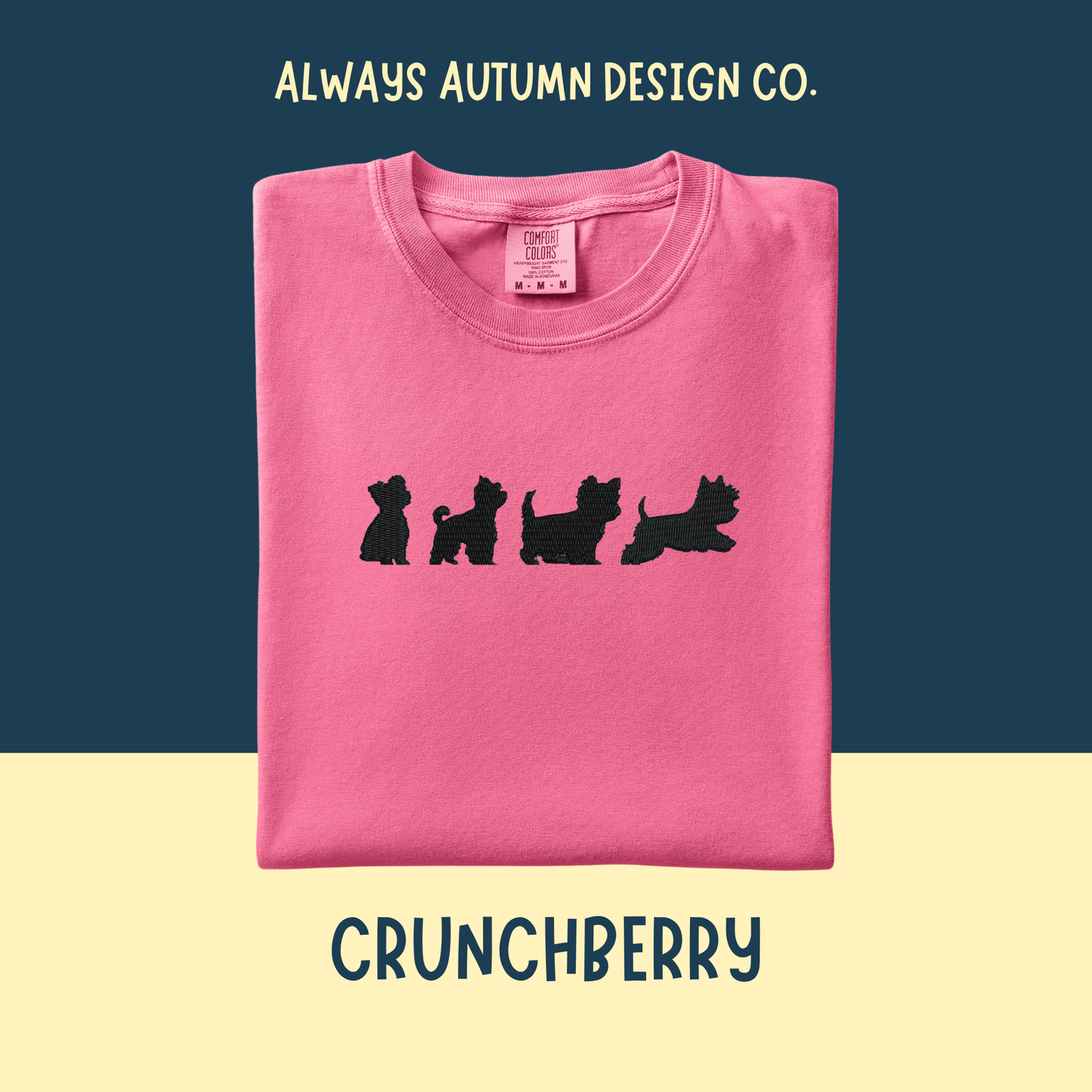 Embroidered Yorkie Silhouettes Shirt