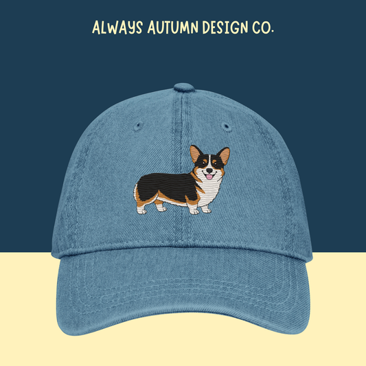 Tricolor Corgi Embroidered Hat