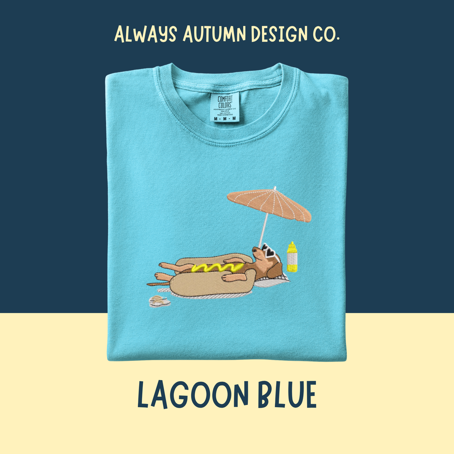 Embroidered Tanning Hot Dog Shirt