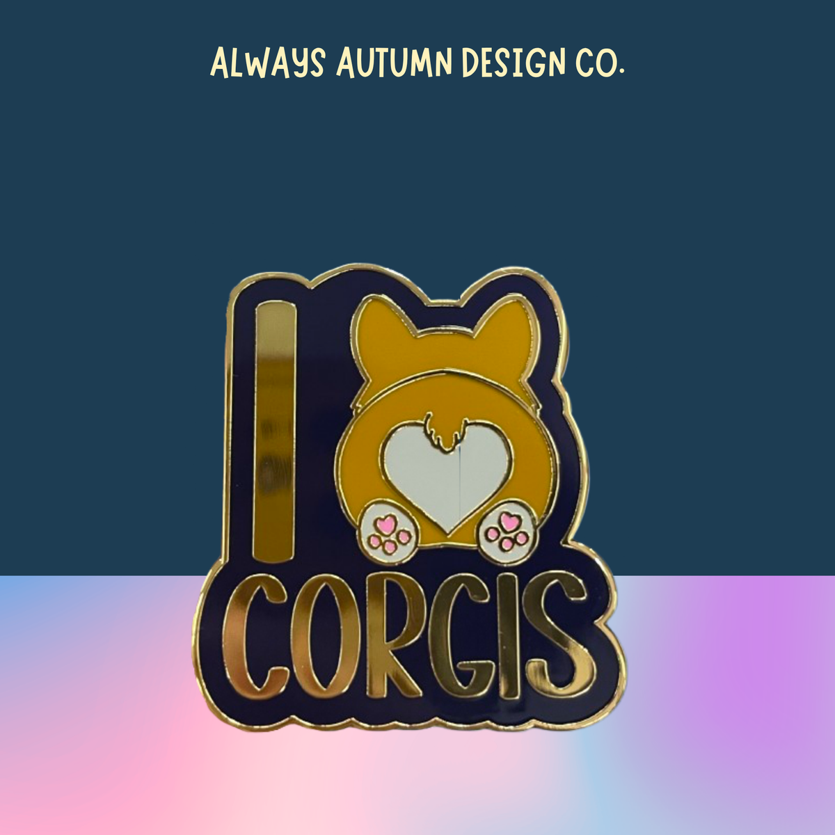 I <3 Corgis Pin