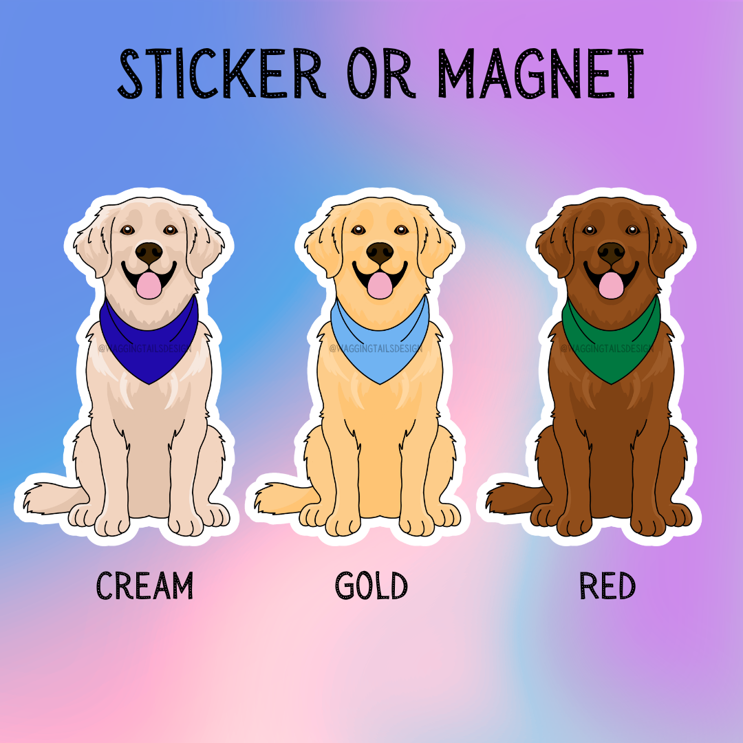 Golden Retriever Sticker Sticker or Magnet