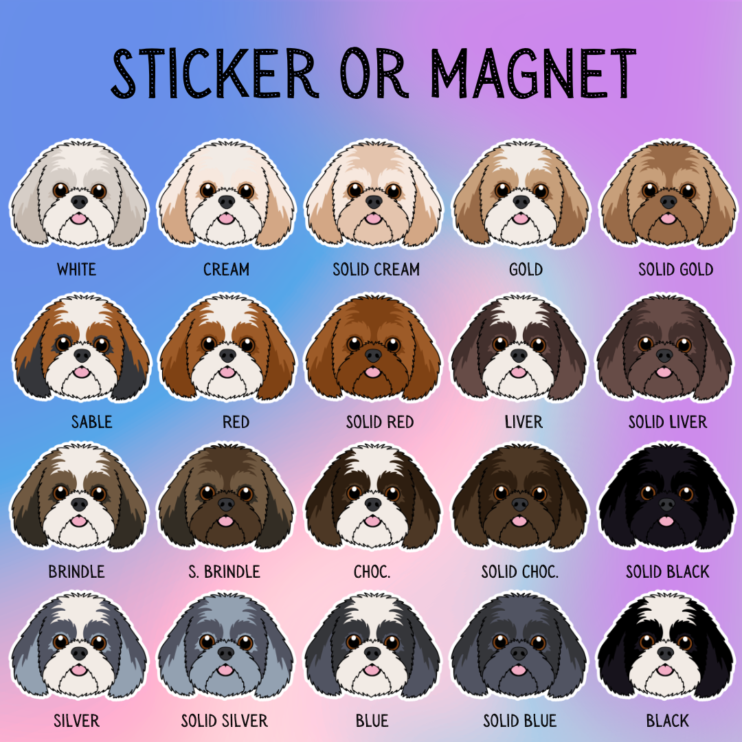 Shih Tzu Face Dog Sticker Sticker or Magnet
