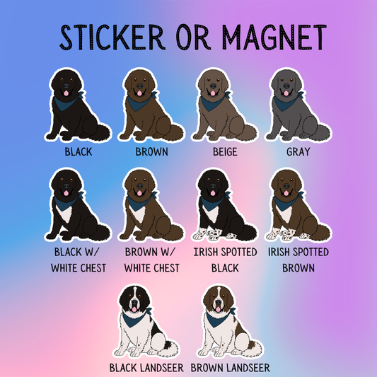 Newfoundland Dog Sticker Sticker or Magnet