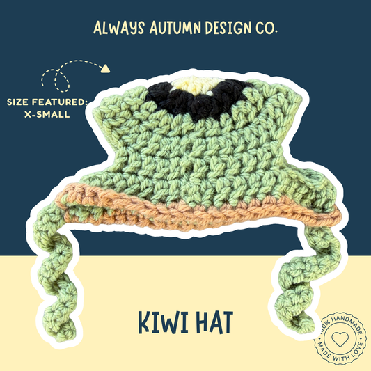 Kiwi Dog Hat | Handmade Crochet Fruit Pet Costume | Made to Order