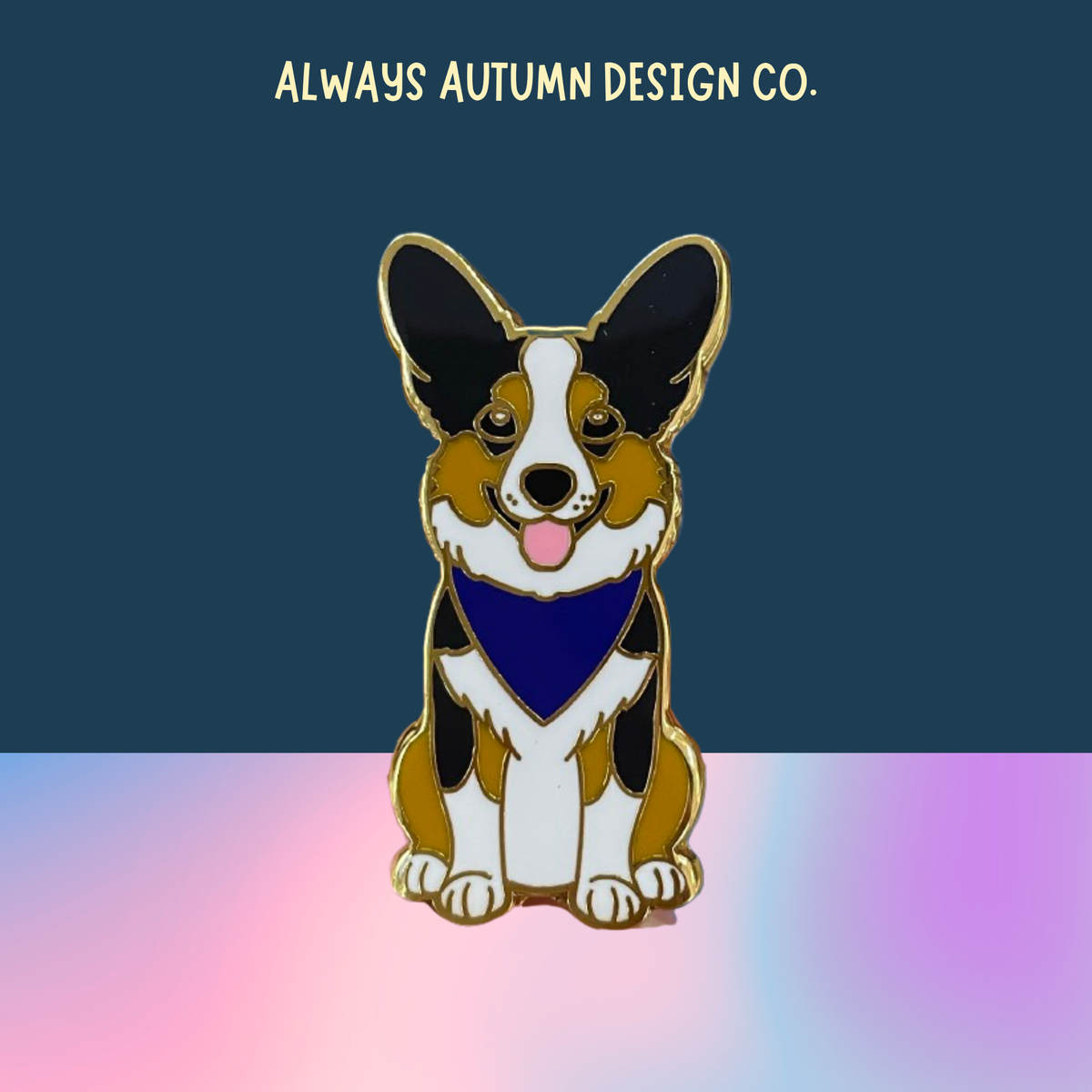 Tricolor Corgi Pin