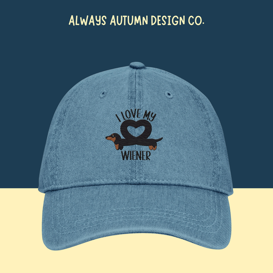 I Love My (Black & Tan) Dachshund Embroidered Hat