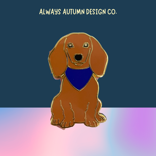 Red Dachshund Pin