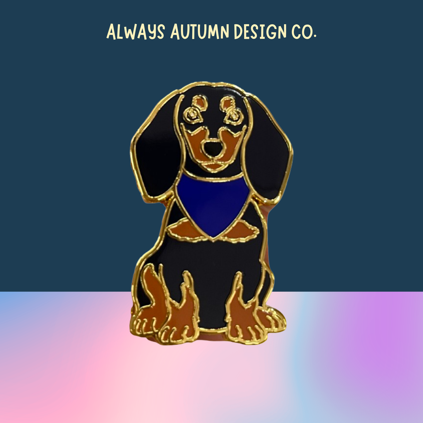 Black & Tan Dachshund Pin