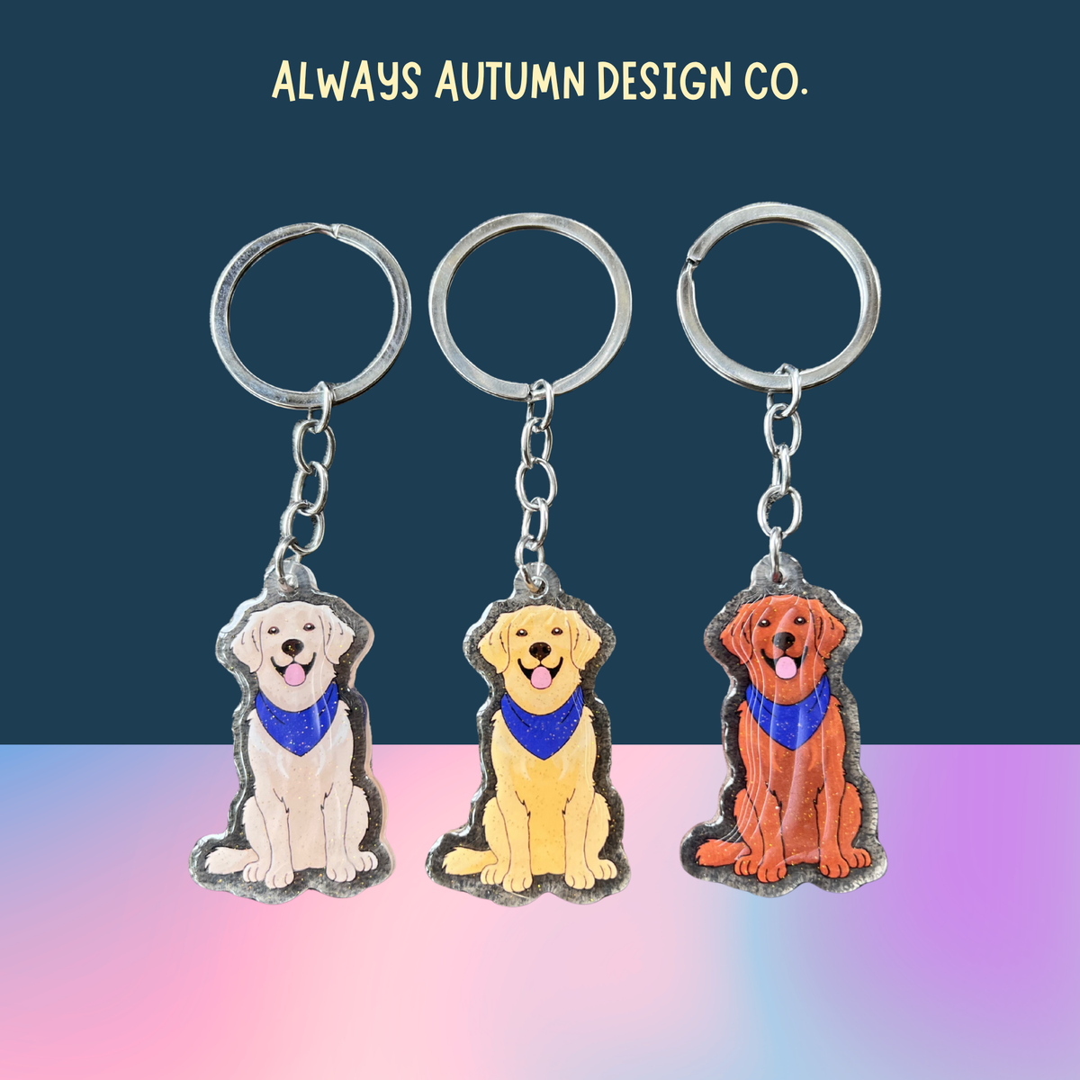 Golden Retriever Keychain