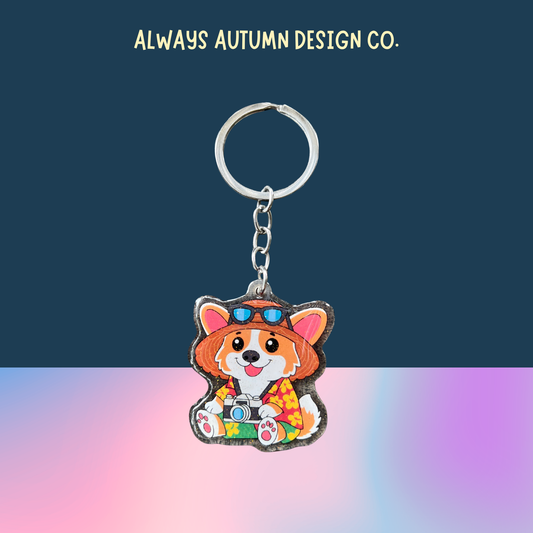 Corgi Cowboy Keychain