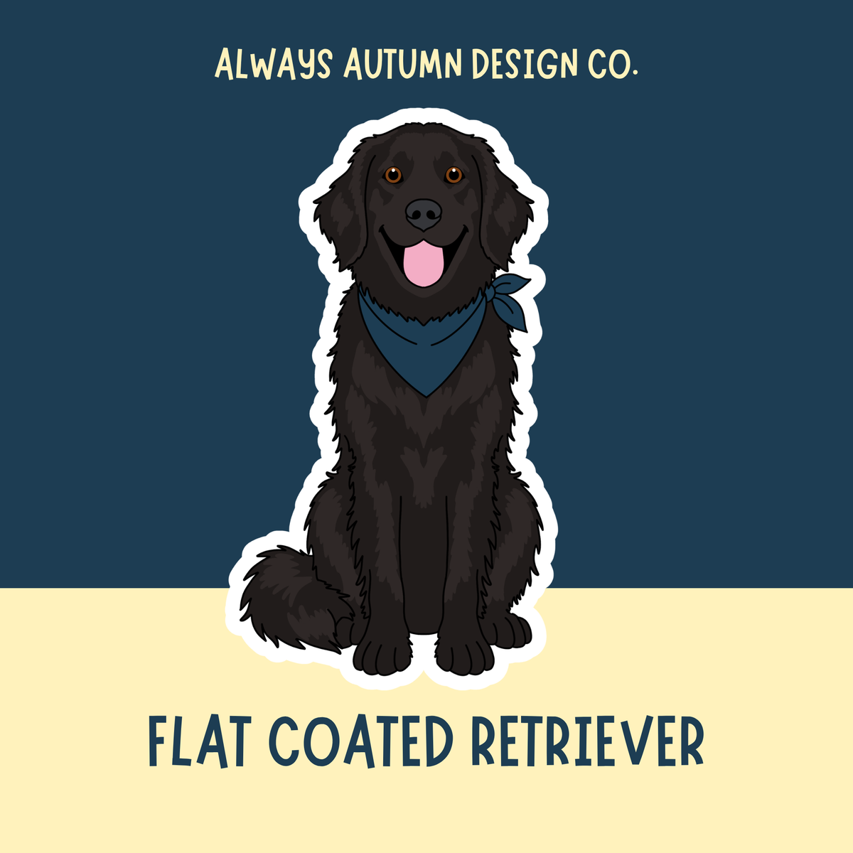Flat Coated Retriever Sticker or Magnet