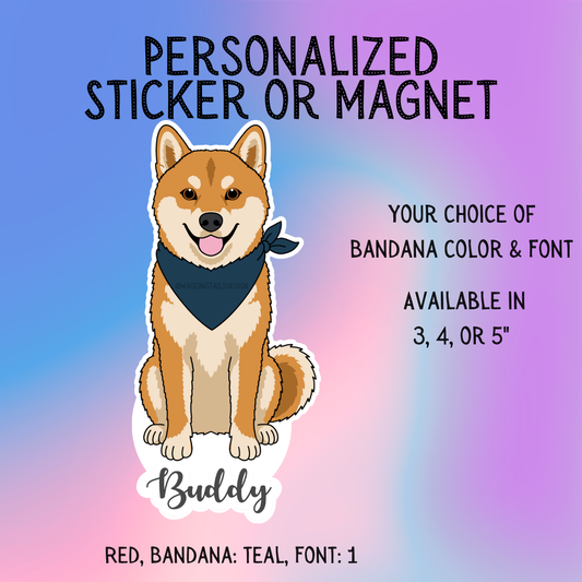 Shiba Ina Dog Sticker Sticker or Magnet