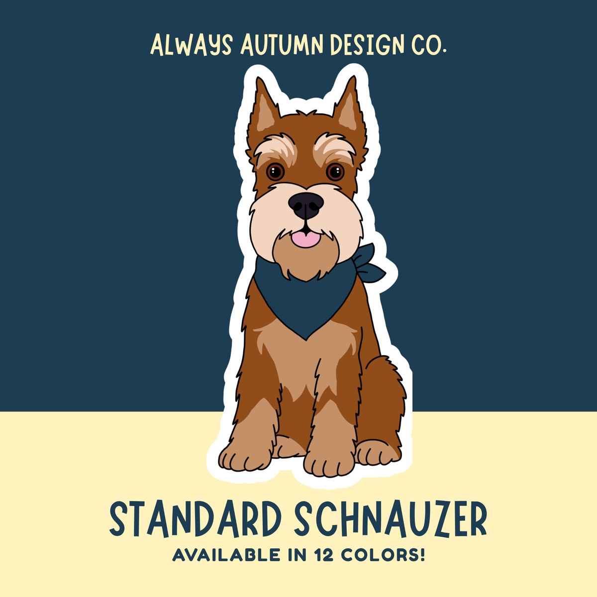 Standard Schnauzer (Cropped) Dog Sticker Sticker or Magnet