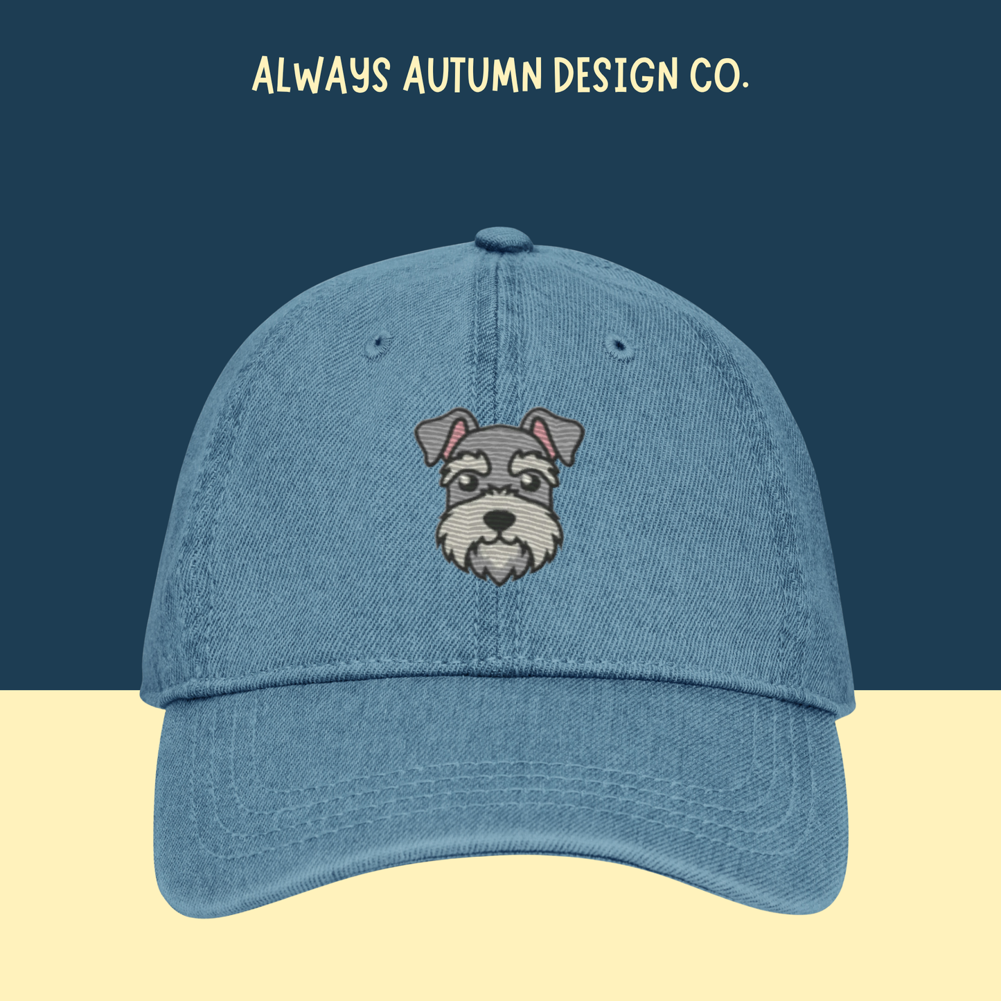 Customized Schnauzer Face Embroidered Hat
