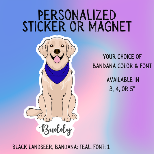 Golden Retriever Sticker Sticker or Magnet