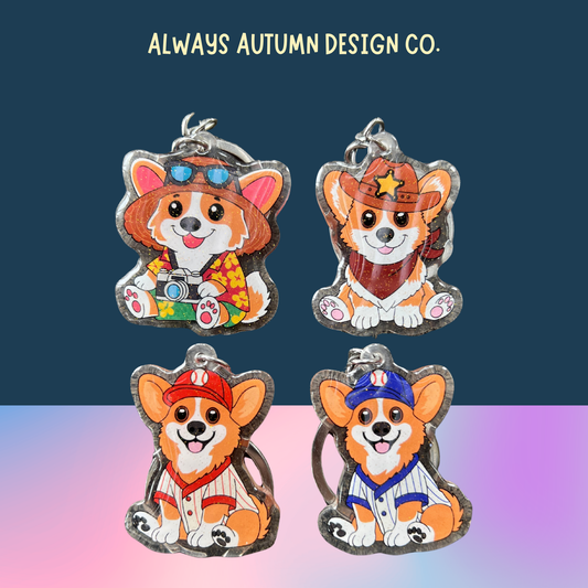 Corgi Cowboy Keychain