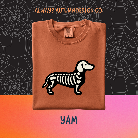 Embroidered Halloween Skeleton Dog Shirt