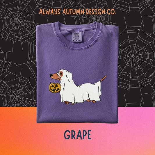 Embroidered Ghost Dachshund Shirt