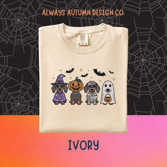 Embroidered Dachshunds In Costumes Shirt