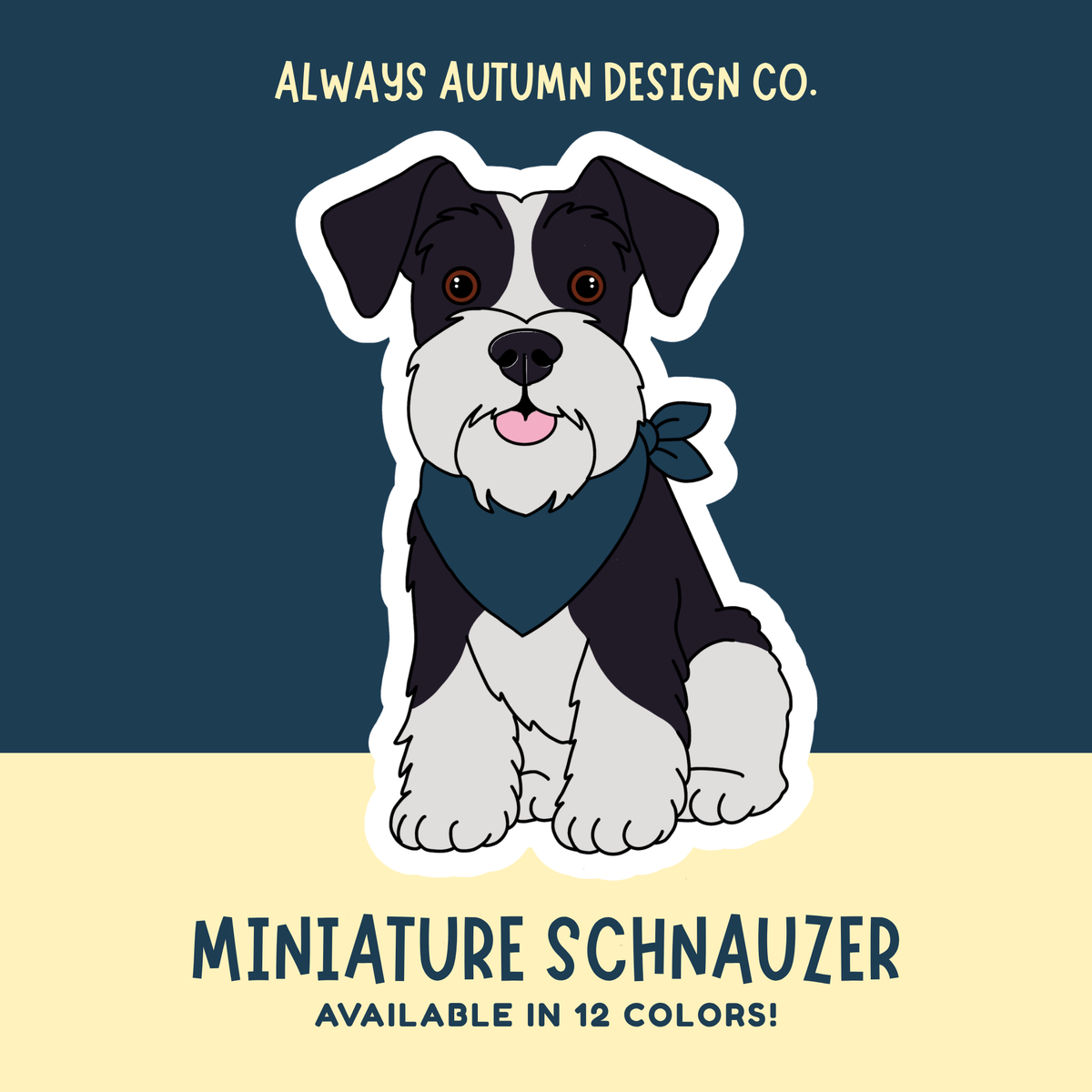 Miniature Schnauzer Dog Sticker Sticker or Magnet