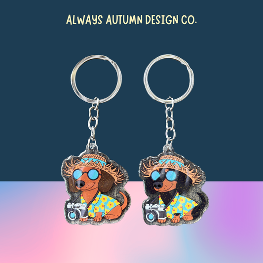 Dachshund Tourist Keychain