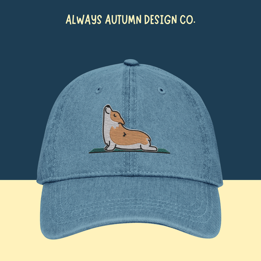 Yoga Corgi Embroidered Hat
