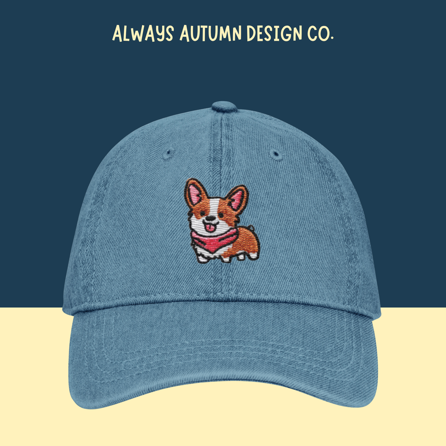 Corgi Bandana Embroidered Hat