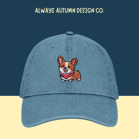 Corgi Bandana Embroidered Hat