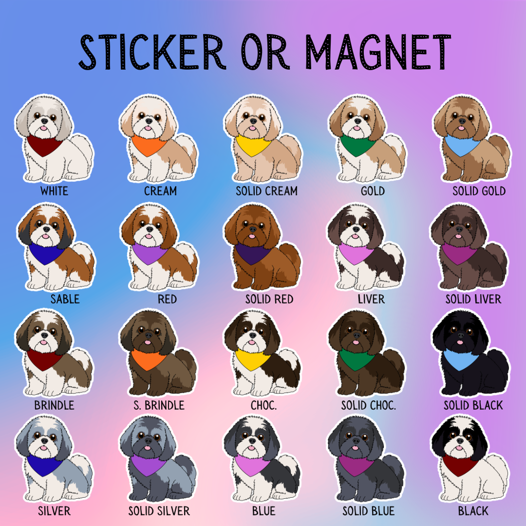 Shih Tzu Dog Sticker Sticker or Magnet