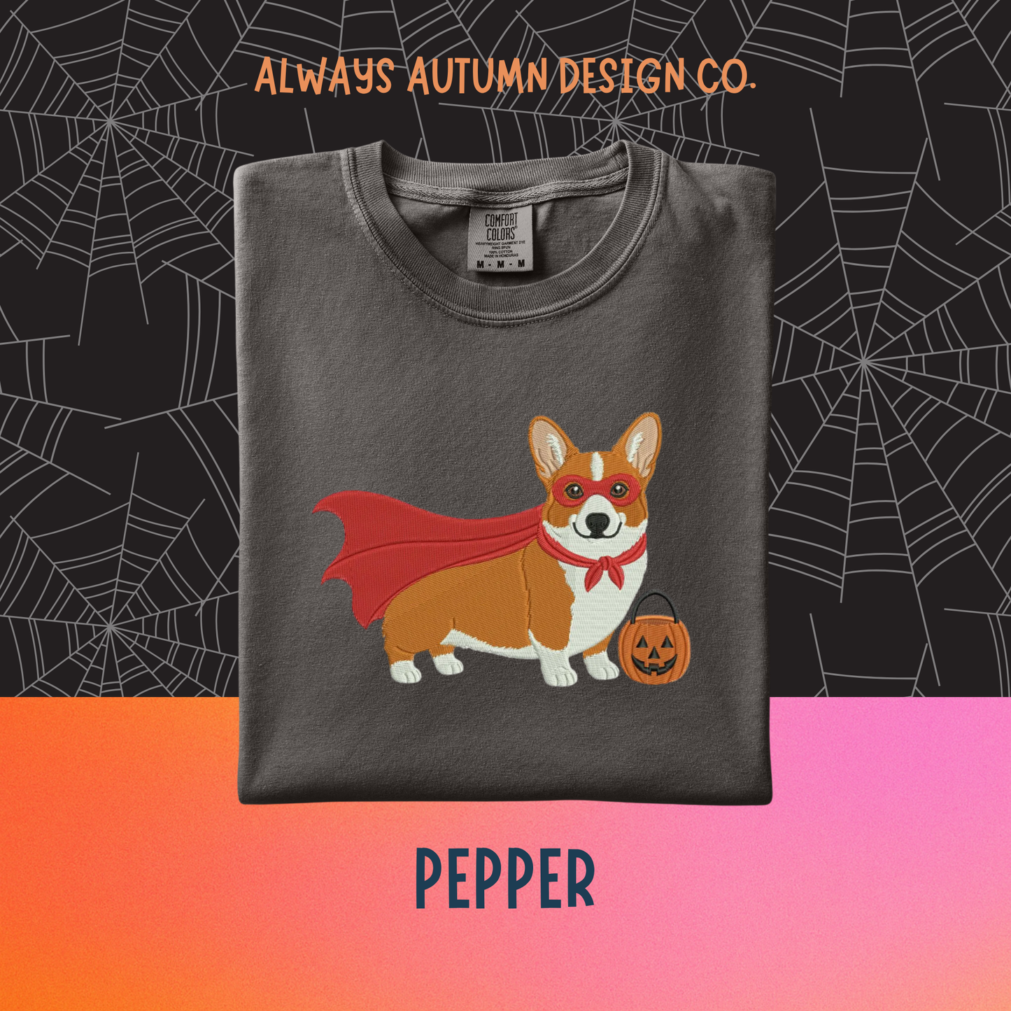 Embroidered Superhero Corgi Shirt