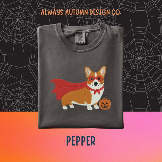 Embroidered Superhero Corgi Shirt