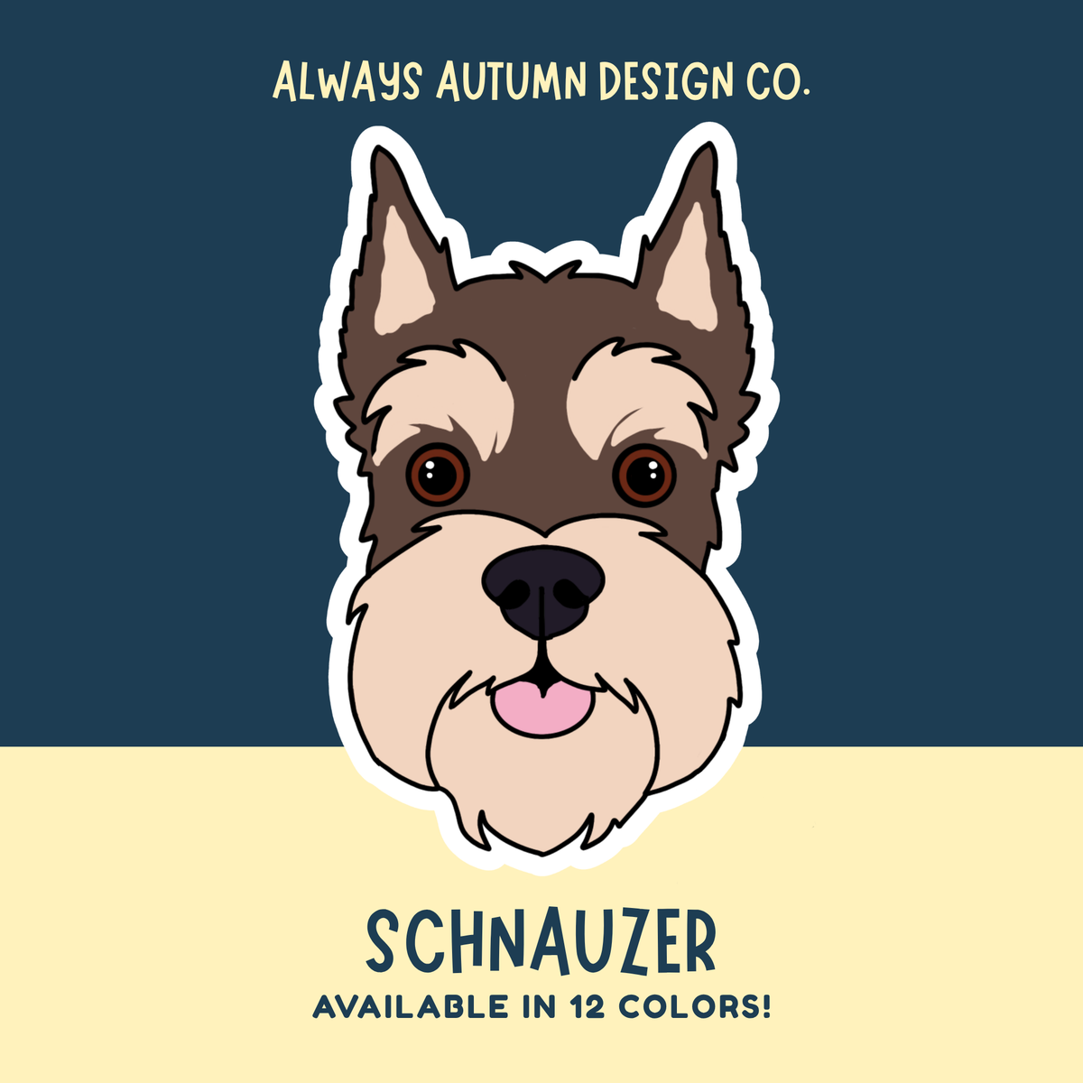 Personalized Schnauzer Face (Cropped Ears) Dog Sticker Sticker or Magnet