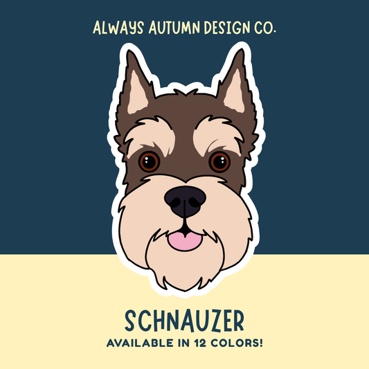 Personalized Schnauzer Face (Cropped Ears) Dog Sticker Sticker or Magnet