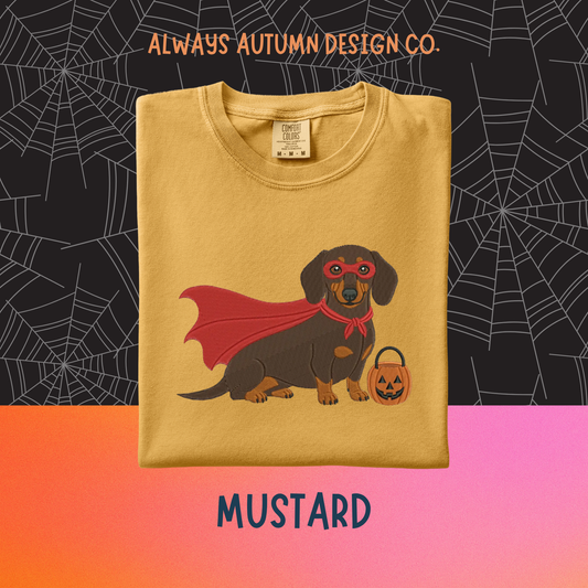 Embroidered Superhero Dachshund Shirt