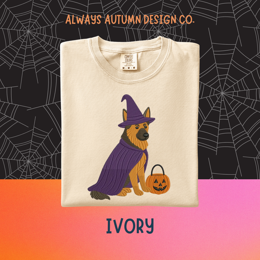 Embroidered Witch German Shepherd Shirt