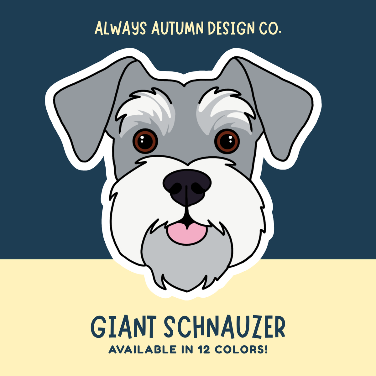 Personalized Schnauzer Face (Ears Flopped) Dog Sticker Sticker or Magnet