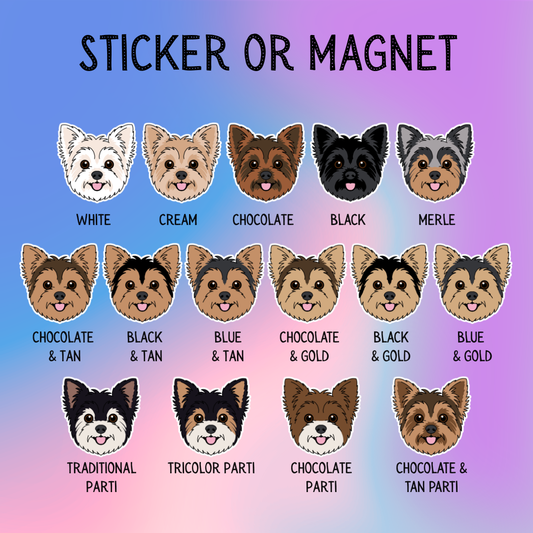 Yorkshire Terrier Dog Sticker Sticker or Magnet