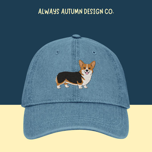 Redhead Tricolor Corgi Embroidered Hat