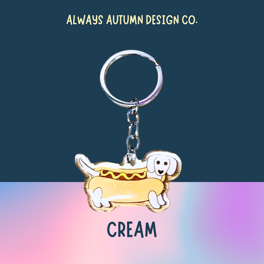 Hot Dog Dachshund Keychain