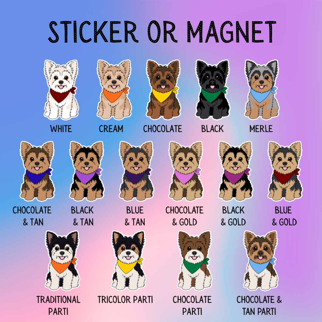 Yorkshire Terrier Dog Sticker Sticker or Magnet