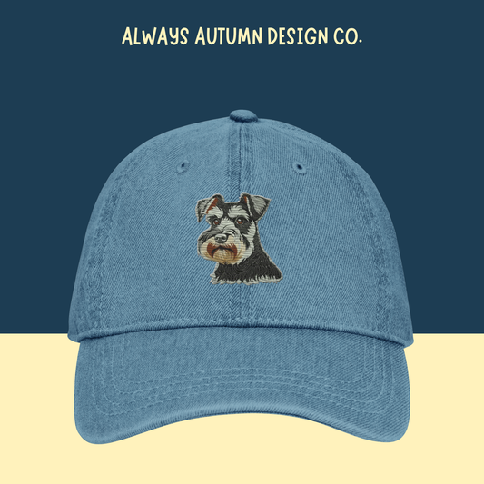 Salt and Pepper Schnauzer Embroidered Hat