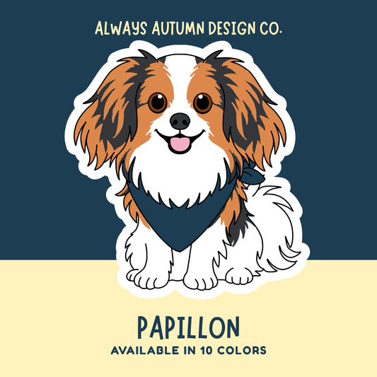 Papillon (Phalène) Dog Sticker Sticker or Magnet