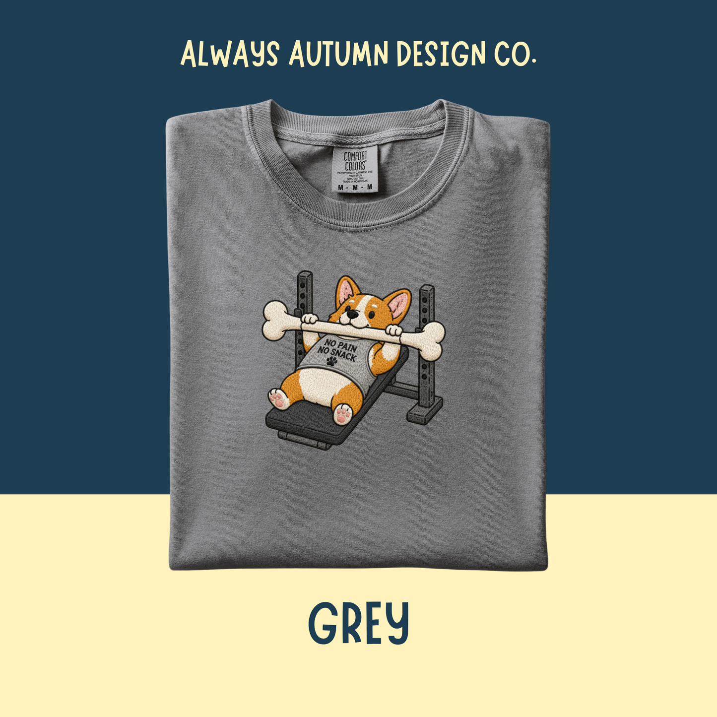 Embroidered Corgi Weightlifting Shirt