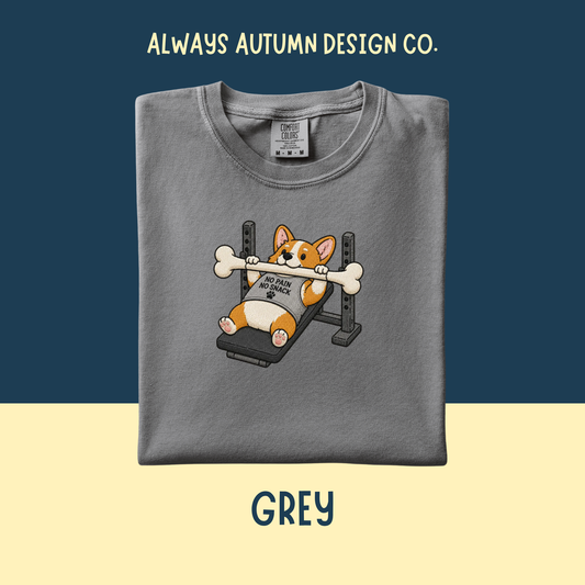 Embroidered Corgi Weightlifting Shirt